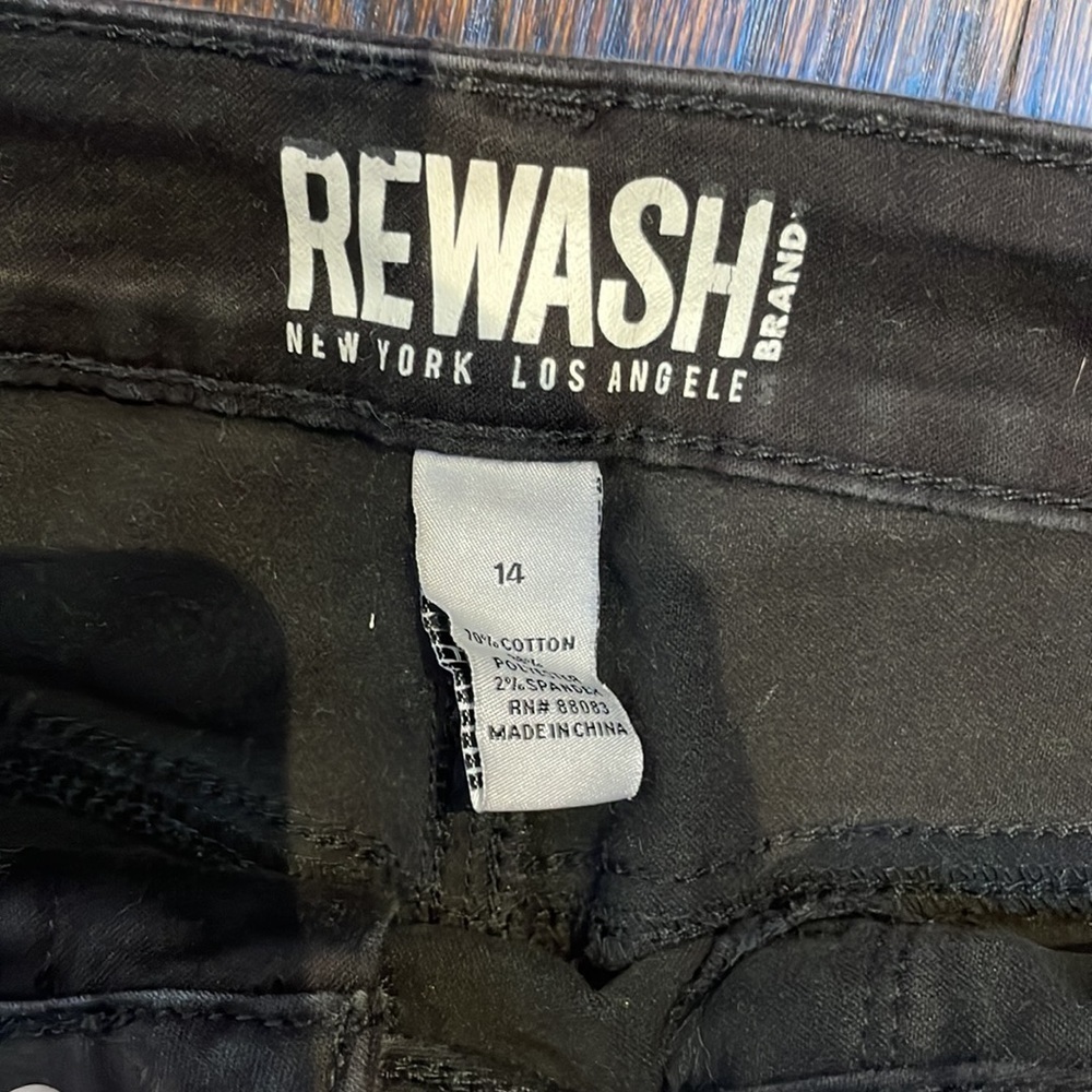 ♡ BLACK rewash jeans, size 14 - Picture 4 of 4